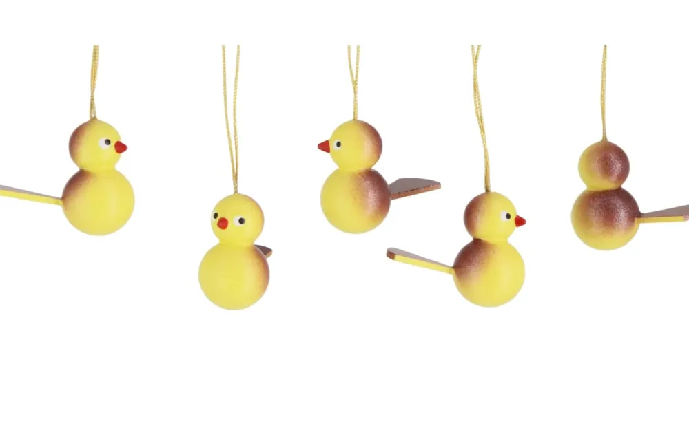 SEIFFENcom by Nestler GmbH Frühlingsdeko*Vögel zum Hängen, 5 Stück, gelb/braun von SEIFFEN.COM