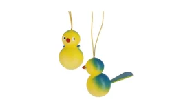 SEIFFENcom by Nestler GmbH Neuheiten | Frühlingsdeko*Vögel zum Hängen, 5 Stück, gelb/blau von SEIFFEN.COM
