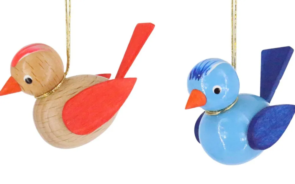 SEIFFENcom by Nestler GmbH Neuheiten | Frühlingsdeko*Vögel zum Hängen, blau/braun, 2 Stück von SEIFFEN.COM