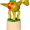 Jan Stephani Holzspielzeug*Wackelfigur gelber Dinosaurier von