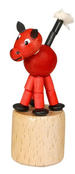 Jan Stephani Holzspielzeug*Wackelfigur rotes Pferd von