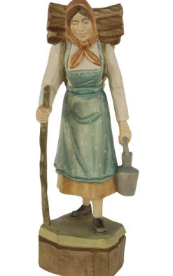 Schnitzkunst aus dem Erzgebirge Holzschnitzereien*Waldfrau, geschnitzt, 25 cm, von