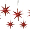 Albin Preißler Christbaumschmuck*Weihnachtsbaumschmuck aus Holz, Weihnachtssterne rot-metallic, 6-teilig von
