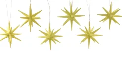 Albin Preißler Christbaumschmuck*Weihnachtsbaumschmuck aus Holz, Weihnachtssterne gelb, 6-teilig von