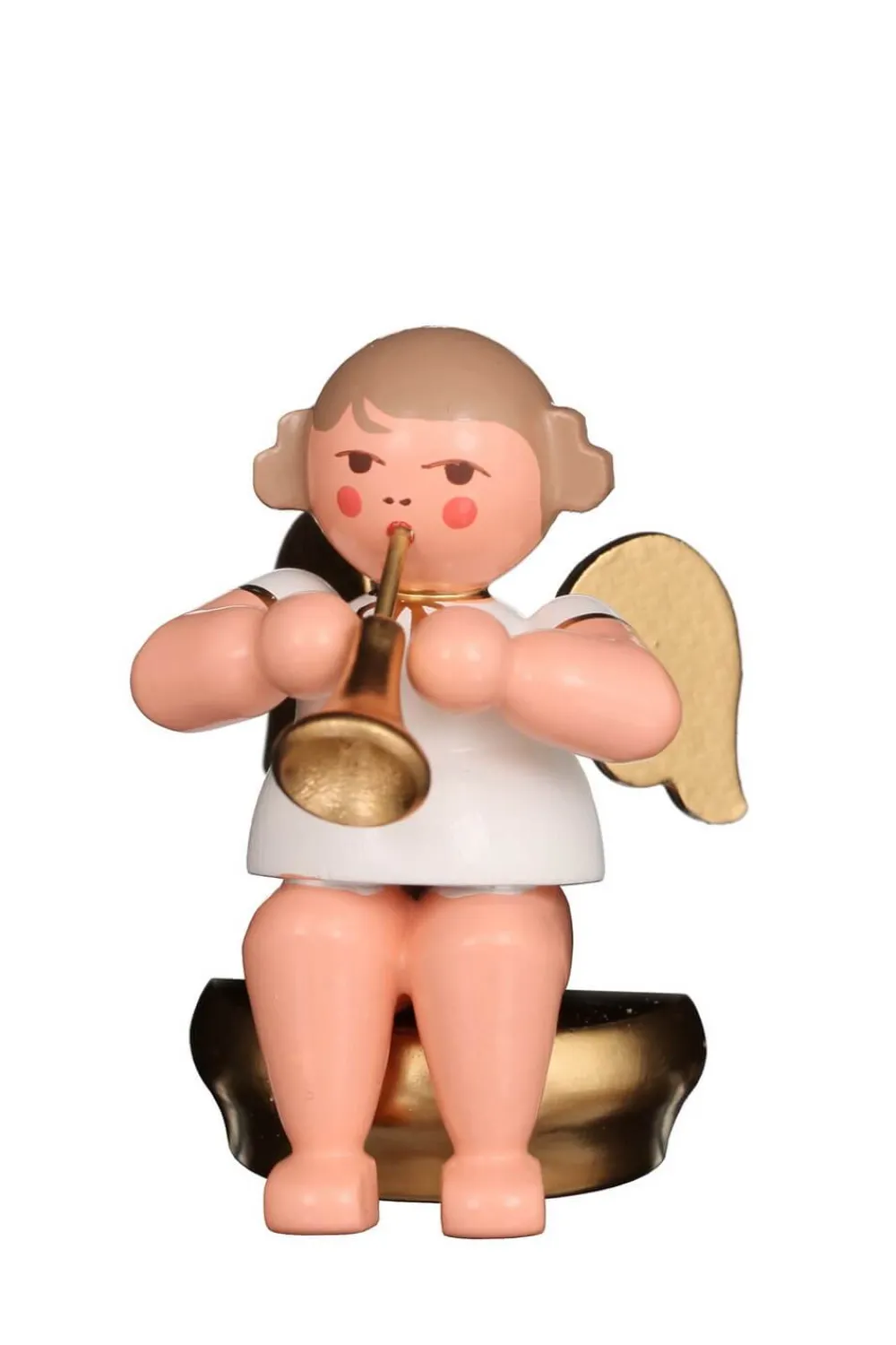 Christian Ulbricht Auslaufartikel*Weihnachtsengel - Musikengel sitzend mit Fanfare, 6 cm, farbig von