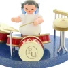 Figurenland Uhlig GmbH Weihnachtsengel*Weihnachtsengel am Schlagzeug mit blauen Flügeln von