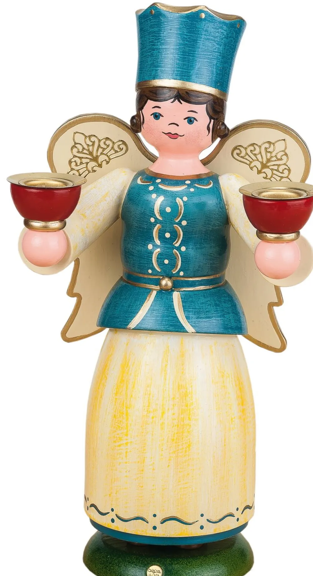 Hubrig Volkskunst Engel & Bergmann*Weihnachtsengel für Wachskerzen, 22 cm, von