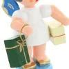 Figurenland Uhlig GmbH Weihnachtsengel*Weihnachtsengel mit 2 Geschenken und blauen Flügeln von Figurenland Uhlig