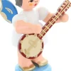 Figurenland Uhlig GmbH Weihnachtsengel*Weihnachtsengel mit Banjo und blauen Flügeln von Figurenland Uhlig