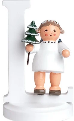 KWO Weihnachtsengel*Weihnachtsengel mit dem Buchstaben L, 7 cm von