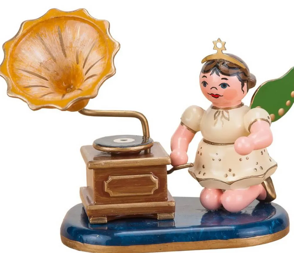 Hubrig Volkskunst Weihnachtsengel*Weihnachtsengel mit Grammophon, 7 cm von