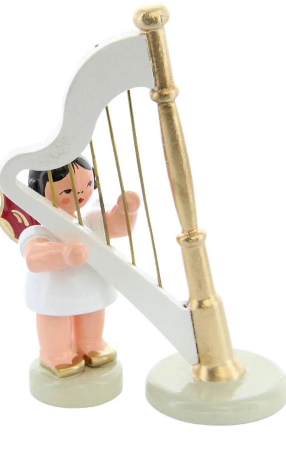 Figurenland Uhlig GmbH Weihnachtsengel*Weihnachtsengel mit Harfe und roten Flügeln von Figurenland Uhlig