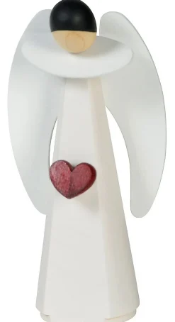 KWO Neuheiten | Weihnachtsengel*Weihnachtsengel mit Herz, modern, weiß, 11 cm von