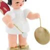 Figurenland Uhlig GmbH Weihnachtsengel*Weihnachtsengel mit kleinem Gong und roten Flügeln von