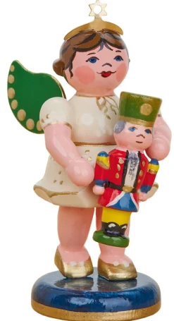 Hubrig Volkskunst Weihnachtsengel*Weihnachtsengel mit Nussknacker, 7 cm von