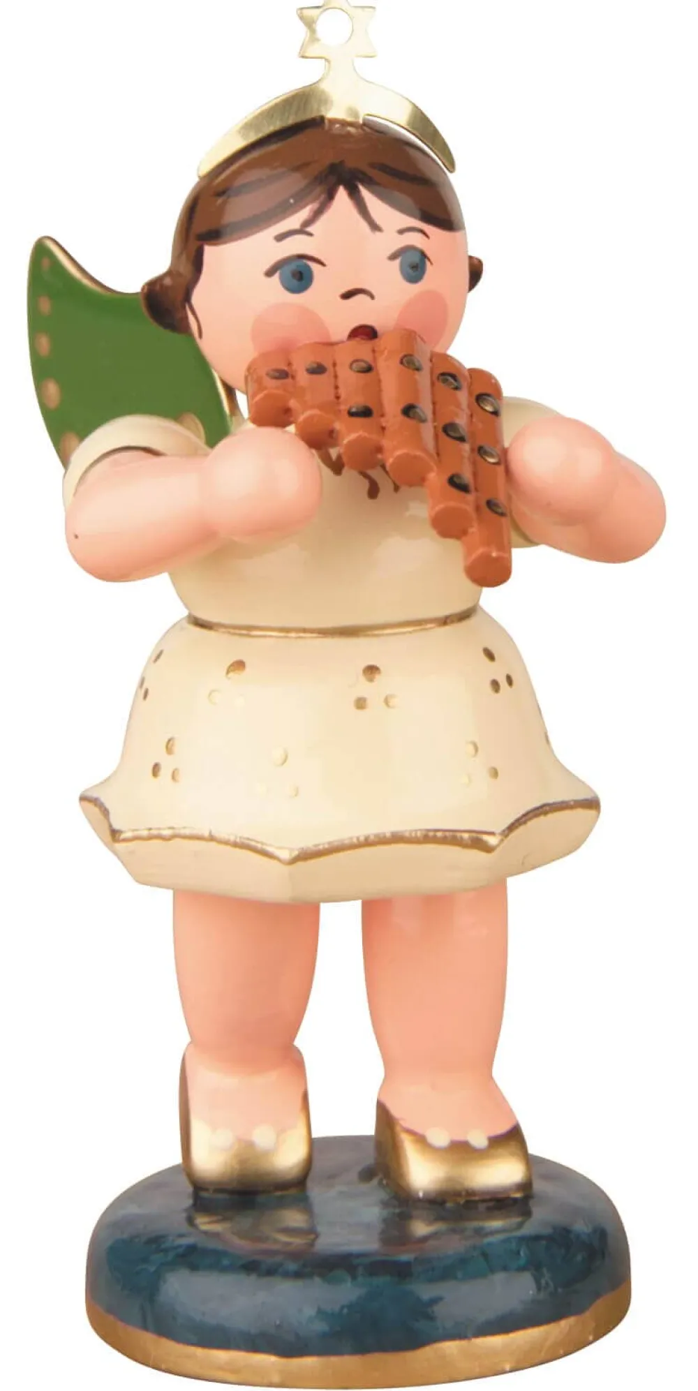 Hubrig Volkskunst Weihnachtsengel*Weihnachtsengel mit Panflöte, 7 cm von