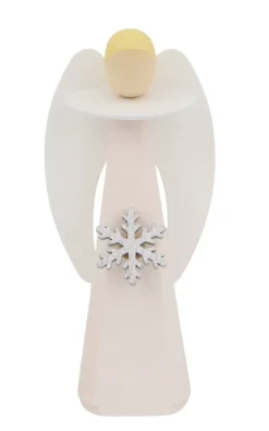 KWO Weihnachtsengel*Weihnachtsengel mit Schneekristall, weiß, 11 cm von