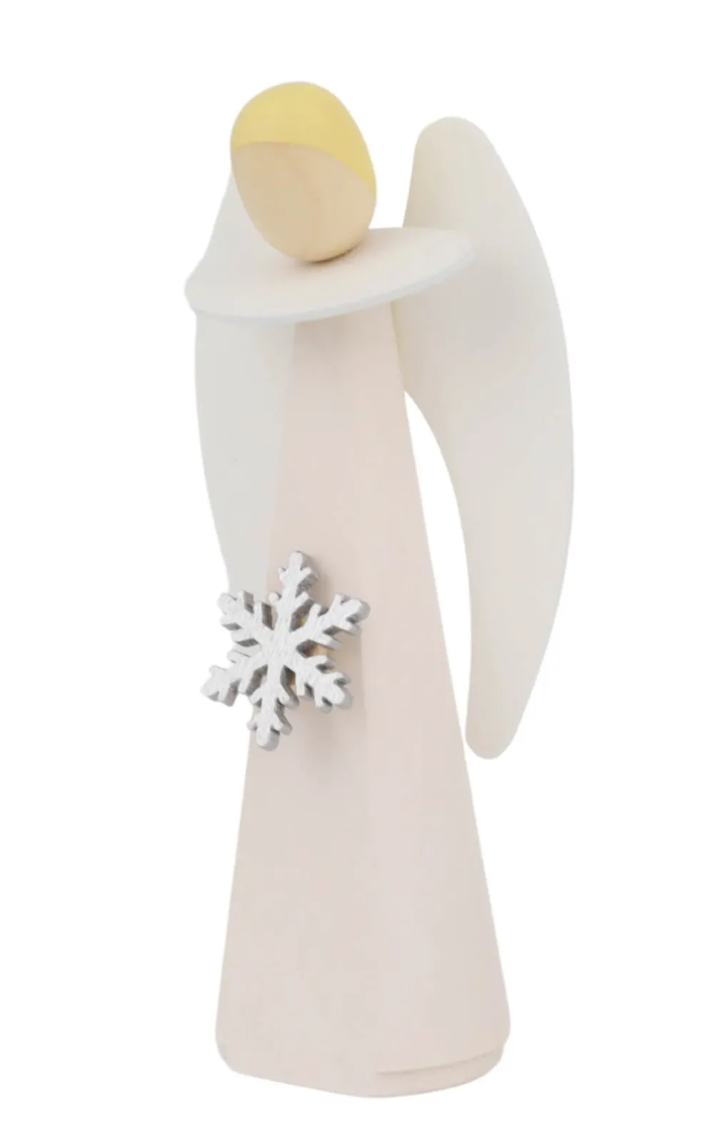 KWO Weihnachtsengel*Weihnachtsengel mit Schneekristall, weiß, 11 cm von