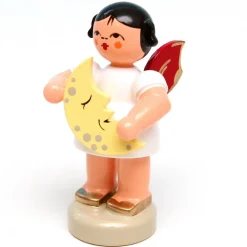 Figurenland Uhlig GmbH Weihnachtsengel*Weihnachtsengel stehend mit Mond und roten Flügeln von
