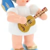 Figurenland Uhlig GmbH Weihnachtsengel*Weihnachtsengel stehend mit Ukulele und blauen Flügeln von