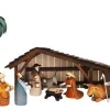 Theo Lorenz Weihnachtsfiguren*Weihnachtskrippe mit Stall, 18 - teilig von