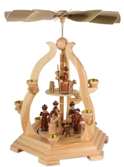 Müller Kleinkunst Einzelstücke | Weihnachtspyramiden*Weihnachtspyramide - Bogenpyramide Heilige Geschichte, 65 cm von