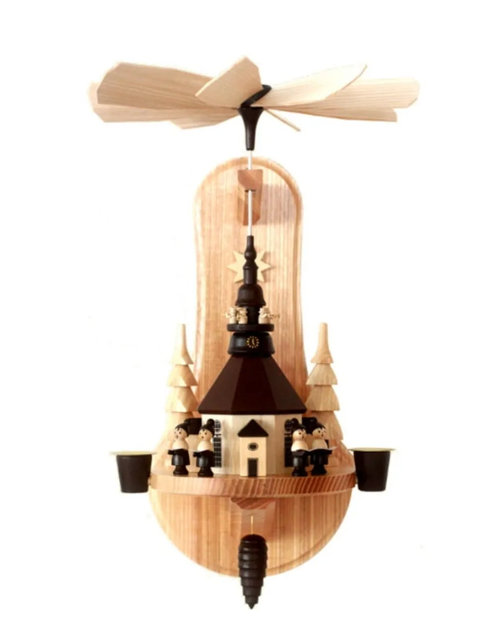 Spielwarenmacher Günther Weihnachtspyramiden*Weihnachtspyramide - Wandpyramide mit Seiffener Kirche, von