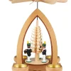 Heinz Lorenz Teelichtpyramiden*Weihnachtspyramide Bergleute für Teelichter, farbig, 28 cm von
