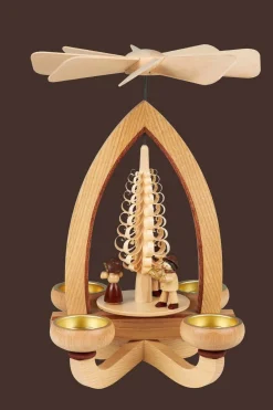 Heinz Lorenz Weihnachtspyramiden*Weihnachtspyramide Bläsertrio, 28 cm für Teelichte von