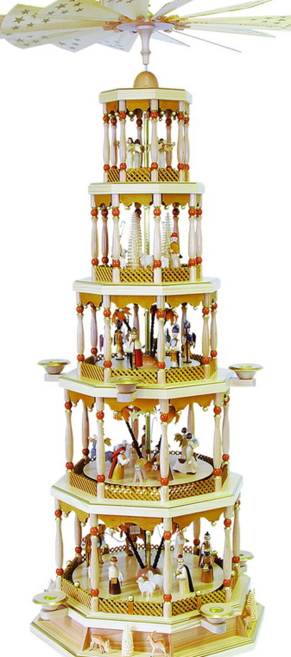 Richard Glässer GmbH Einzelstücke | Weihnachtspyramiden*Weihnachtspyramide Christi Geburt, 5- stöckig mit Spielwerk, 123 cm von Richard Glässer