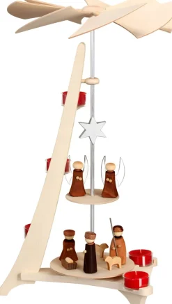 Seiffener Volkskunst eG Weihnachtspyramiden*Weihnachtspyramide Christi Geburt mit Engel, L-Form von Seiffener Volkskunst