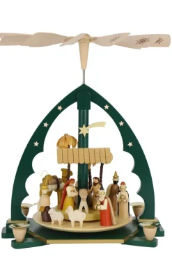 Richard Glässer GmbH Weihnachtspyramiden*Weihnachtspyramide Christi Geburt, grün, 40 cm von Richard Glässer