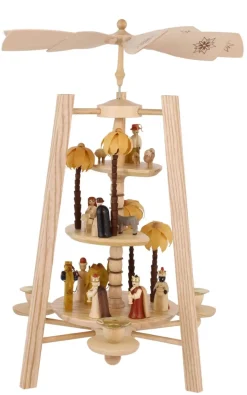 Richard Glässer GmbH Weihnachtspyramiden*Weihnachtspyramide Christi Geburt, 3 – stöckig, natur, 40 cm von Richard Glässer