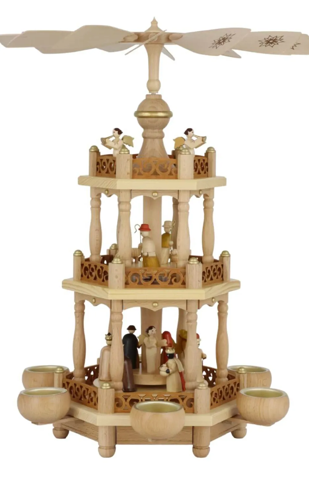 Richard Glässer GmbH Neuheiten | Weihnachtspyramiden*Weihnachtspyramide Christi Geburt, 3 – stöckig, 46 cm von Richard Glässer