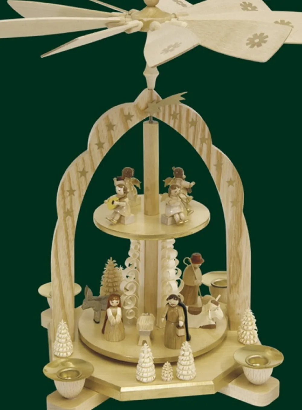 Richard Glässer GmbH Weihnachtspyramiden*Weihnachtspyramide Christi Geburt mit Engeln, 2-stöckig von Richard Glässer