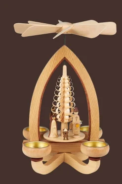 Heinz Lorenz Teelichtpyramiden | Weihnachtspyramiden*Weihnachtspyramide Christi Geburt für Teelichter, 28 cm von