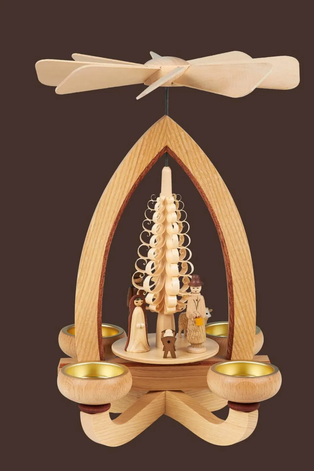 Heinz Lorenz Teelichtpyramiden | Weihnachtspyramiden*Weihnachtspyramide Christi Geburt für Teelichter, 28 cm von