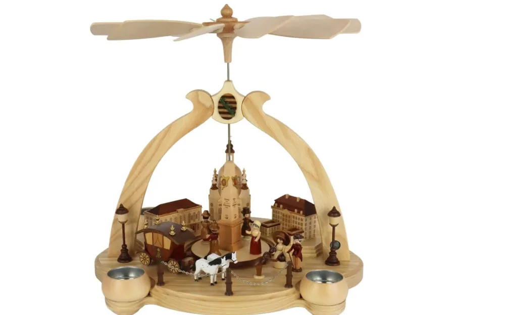Müller Kleinkunst Einzelstücke | Neuheiten*Weihnachtspyramide Dresden Altstadt, 36 cm von