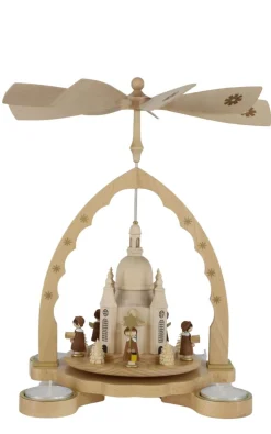 Richard Glässer GmbH Weihnachtspyramiden*Weihnachtspyramide Dresdner Frauenkirche mit Kurrende, 27 cm von Richard Glässer