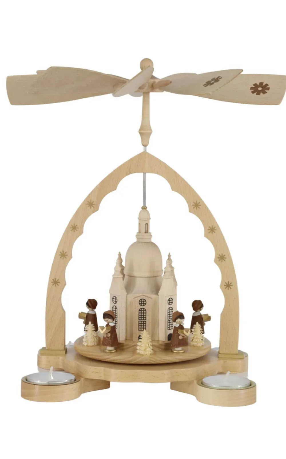 Richard Glässer GmbH Weihnachtspyramiden*Weihnachtspyramide Dresdner Frauenkirche mit Kurrende, 27 cm von Richard Glässer
