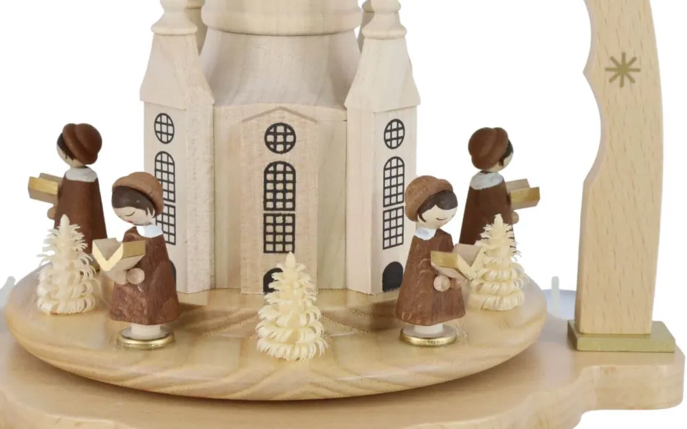 Richard Glässer GmbH Weihnachtspyramiden*Weihnachtspyramide Dresdner Frauenkirche mit Kurrende, 27 cm von Richard Glässer