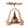 Spielwarenmacher Günther Weihnachtspyramiden*Weihnachtspyramide für Teelichte mit Seiffener Kirche, 26 cm von