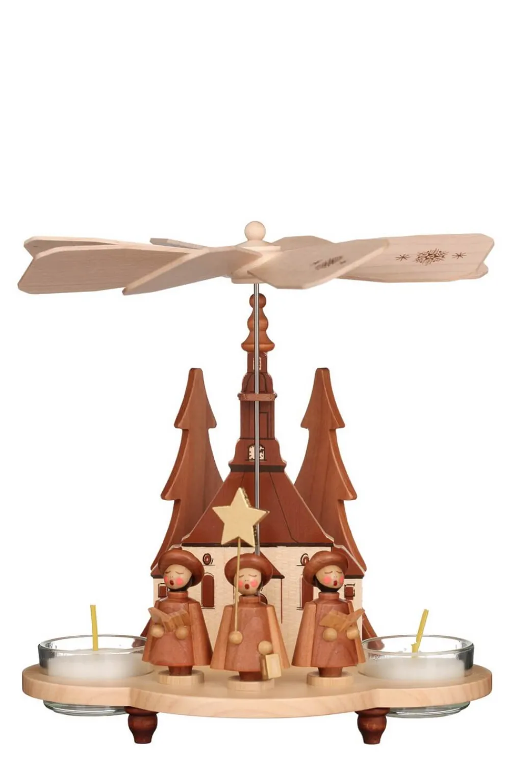 Christian Ulbricht Weihnachtspyramiden*Weihnachtspyramide für Teelichte mit Kurrende, 20 cm, von