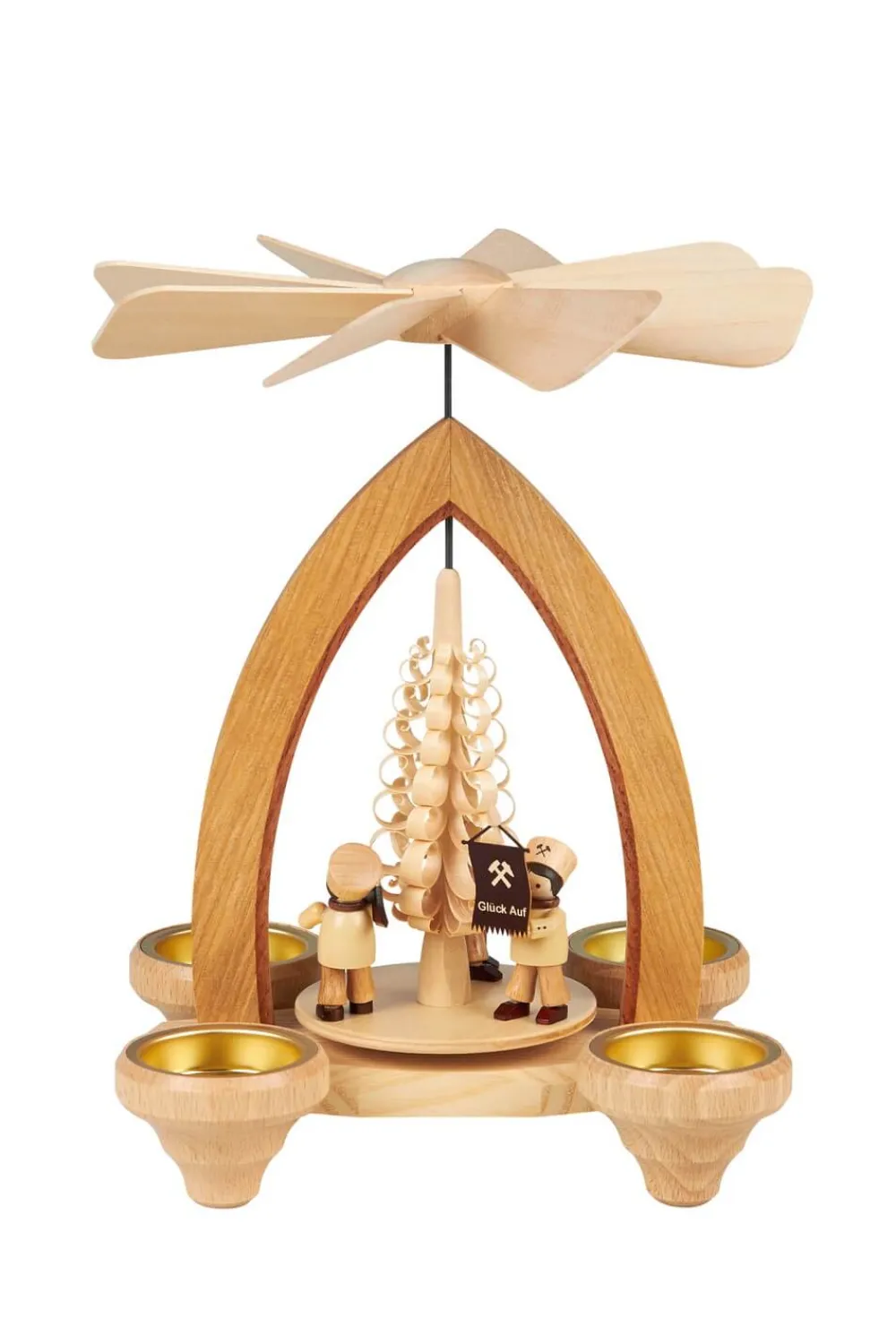 Heinz Lorenz Teelichtpyramiden | Weihnachtspyramiden*Weihnachtspyramide für Teelichte Bergmannszug, 26 cm von