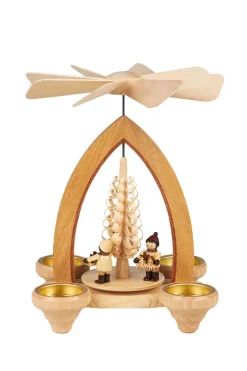 Heinz Lorenz Teelichtpyramiden | Weihnachtspyramiden*Weihnachtspyramide für Teelichte mit Striezelkinder, 26 cm von