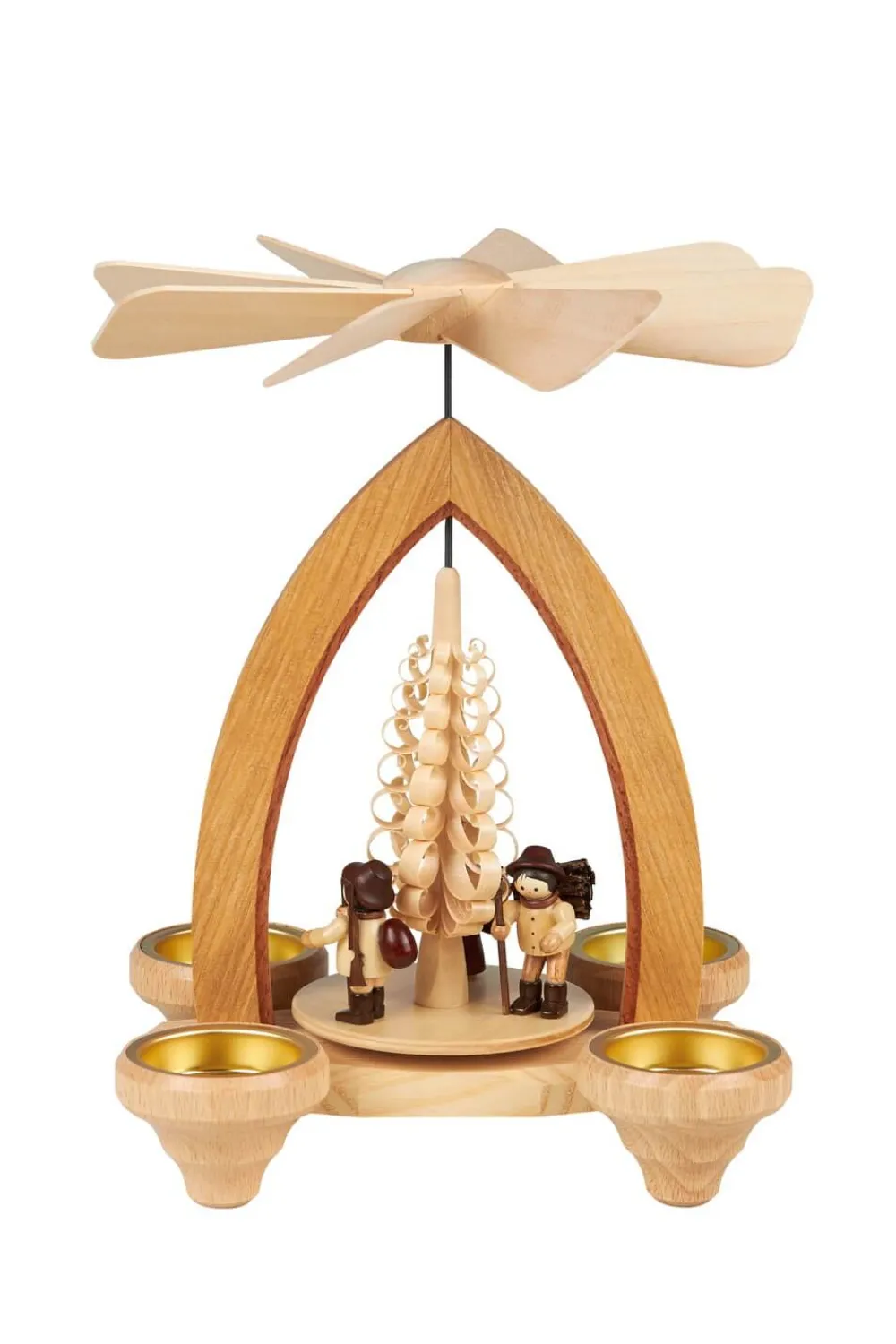 Heinz Lorenz Neuheiten | Teelichtpyramiden*Weihnachtspyramide für Teelichte mit Waldleute, 26 cm von