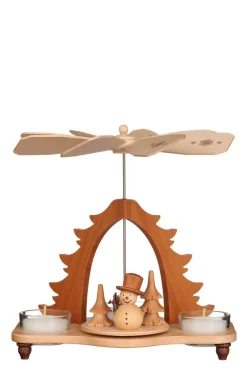 Christian Ulbricht Neuheiten*Weihnachtspyramide für Teelichte - Schneemann , 19 cm von