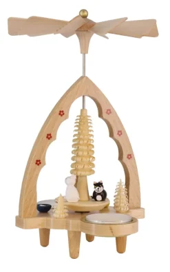 Richard Glässer GmbH Neuheiten | Auslaufartikel*Weihnachtspyramide für Teelichte mit Katzen, 20 cm von Richard Glässer