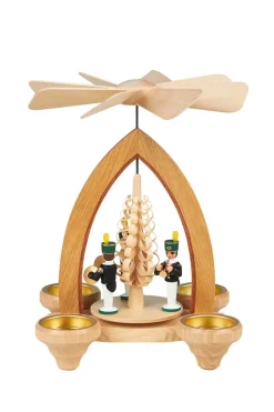 Heinz Lorenz Neuheiten | Teelichtpyramiden*Weihnachtspyramide für Teelichte Bergleute, farbig, 26 cm von