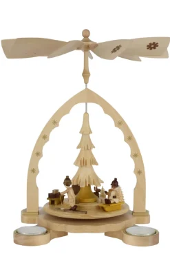 Richard Glässer GmbH Weihnachtspyramiden*Weihnachtspyramide für Teelichte mit Bescherung, 27 cm, von Richard Glässer